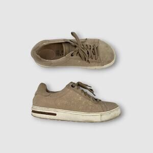 Birkenstock Bend Low Sneakers Taupe Canvas Suede Lace Up EU 37 US 6–6.5